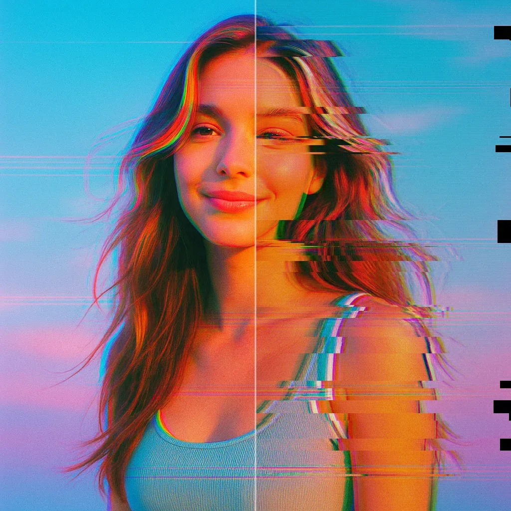 Фотоэффекты онлайн — глитч, VHS и сканлайны на фото